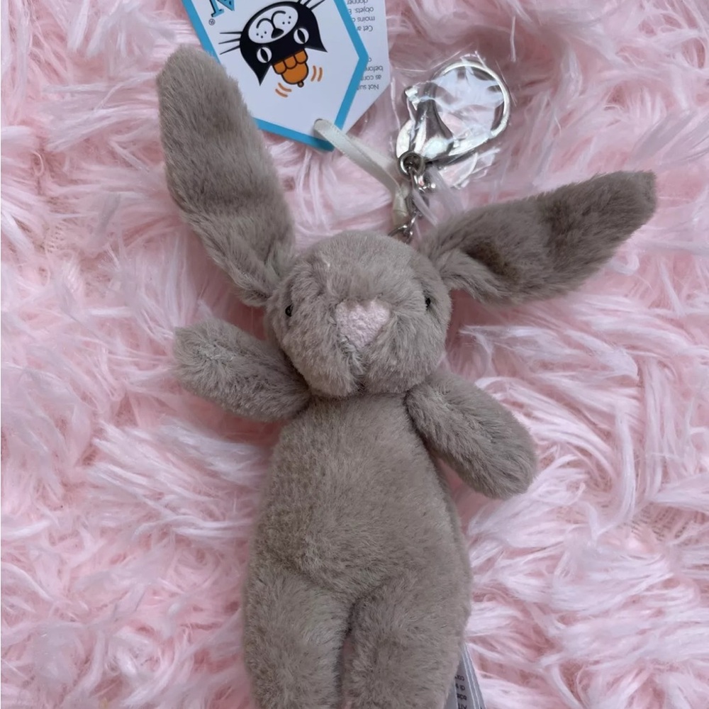 NWT Jellycat Bashful Blush Bunny Bag Charm Tiny 3.5" Plush Lovey
